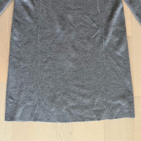 Talbots Dark Grey Merino Wool Long Sleeve V-Neck Dress - Picture 7 of 9